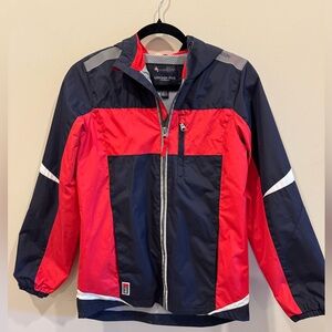 London Fog Big Boys Active Rain Jacket
(Navy/Red, Size L/14-16)
